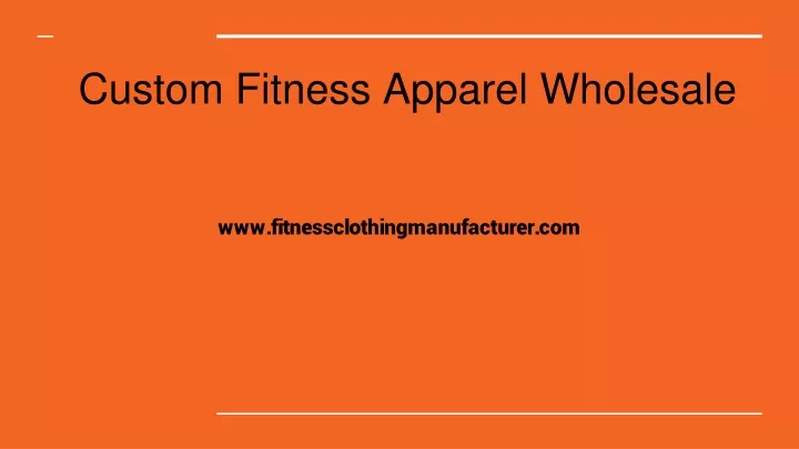 custom fitness apparel wholesale