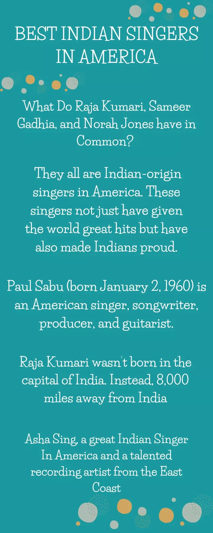 best indian singers in america
