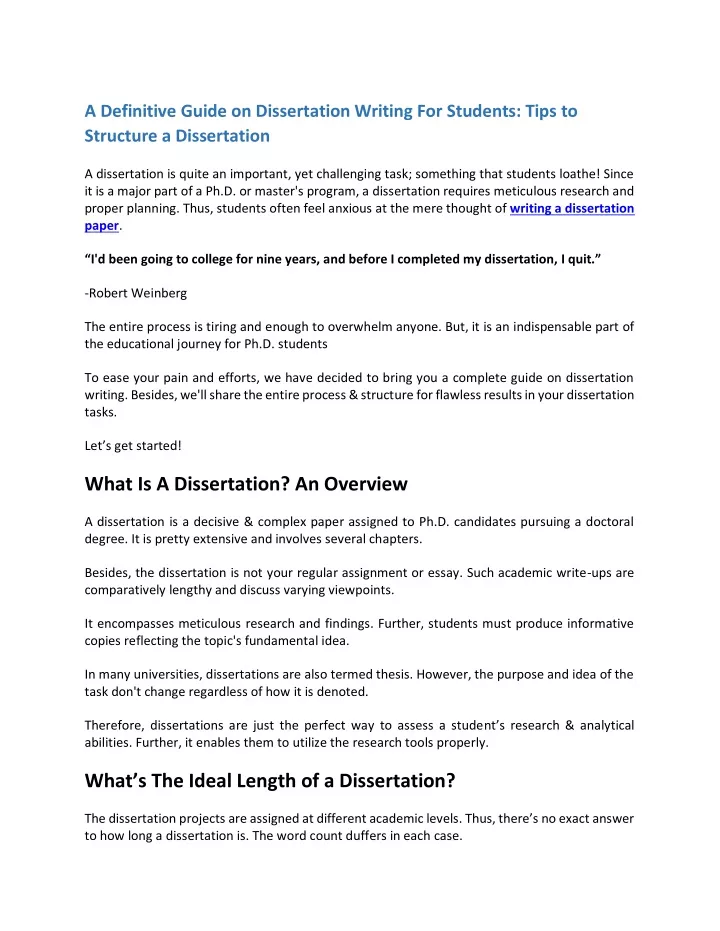 a definitive guide on dissertation writing
