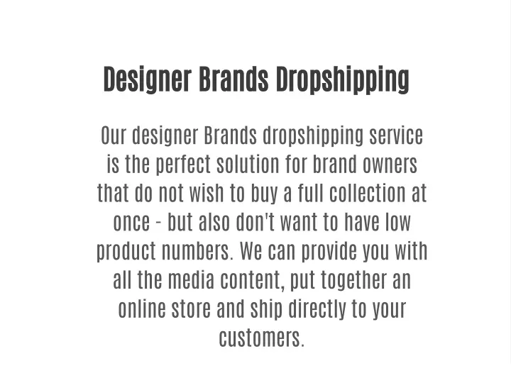 designer brands dropshipping