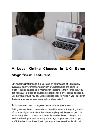 a level online classes in uk some