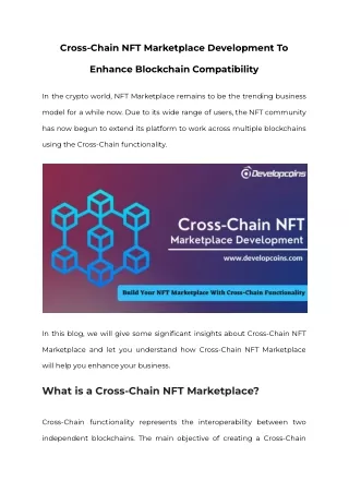 cross chain nft marketplace development to