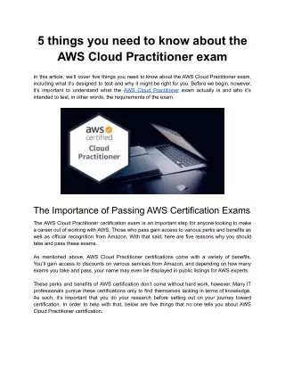 5 things you need to know about the AWS Cloud Practitioner exam