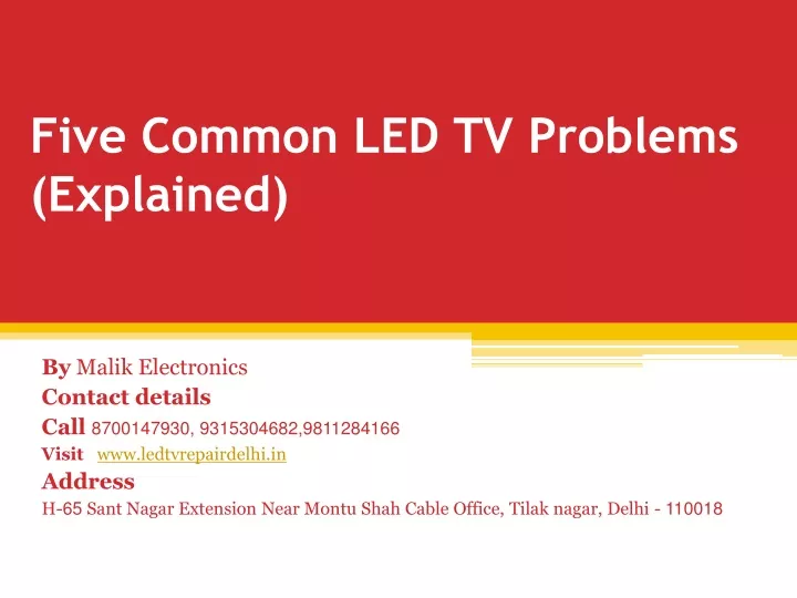 five common led tv problems explained