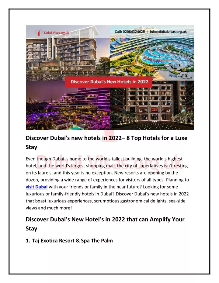 discover dubai s new hotels in 2022 8 top hotels