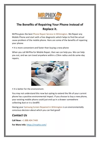 Best Mobile Repairing Services in Wilmington.