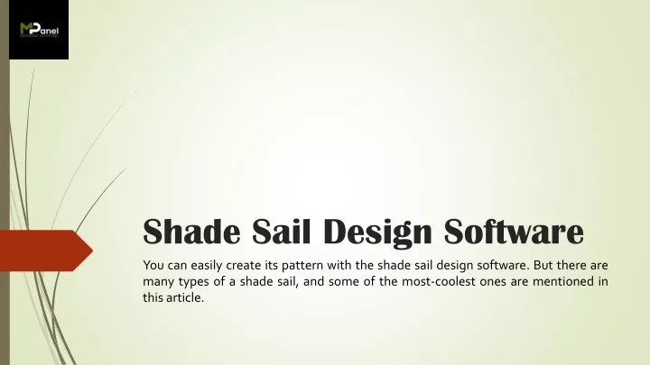 shade sail design software