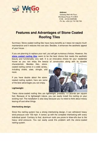 Features and Advantages of Stone Coated Roofing Tiles