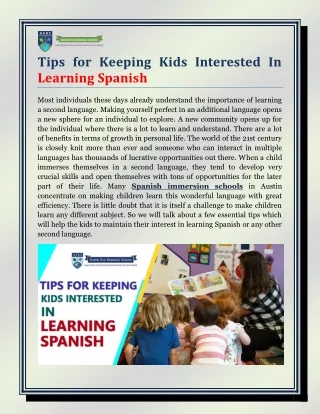 Tips for Keeping Kids Interested In Learning Spanish
