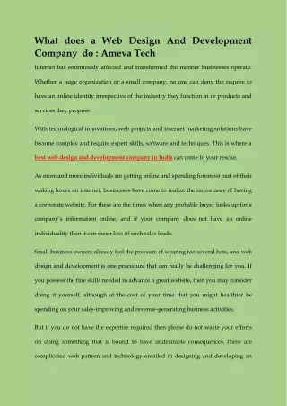 what does a web design and development company