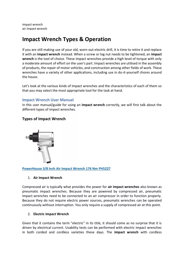 impact wrench air impact wrench impact wrench