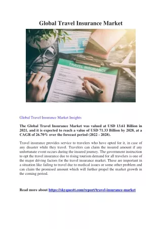 global travel insurance market