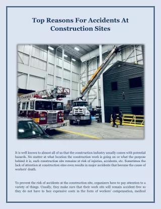 Top Reasons For Accidents At Construction Sites