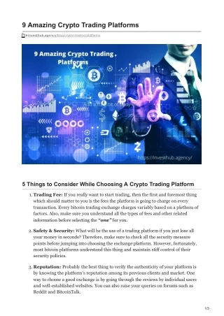 investhub.agency-9 Amazing Crypto Trading Platforms