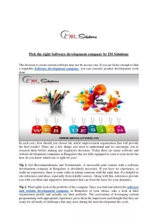 pick the right software development company