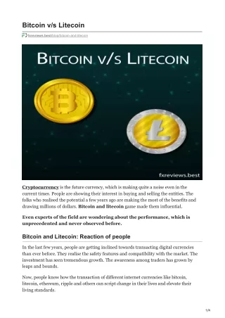 fxreviews.best-Bitcoin vs Litecoin