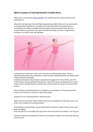 What is purpose of wearing leotards in ballet dance
