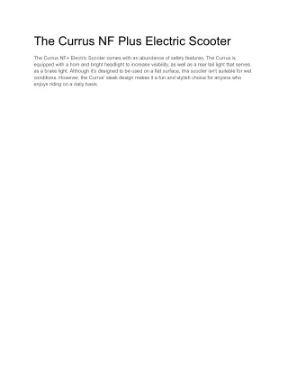 the currus nf plus electric scooter
