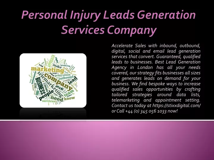 personal injury leads generation services company