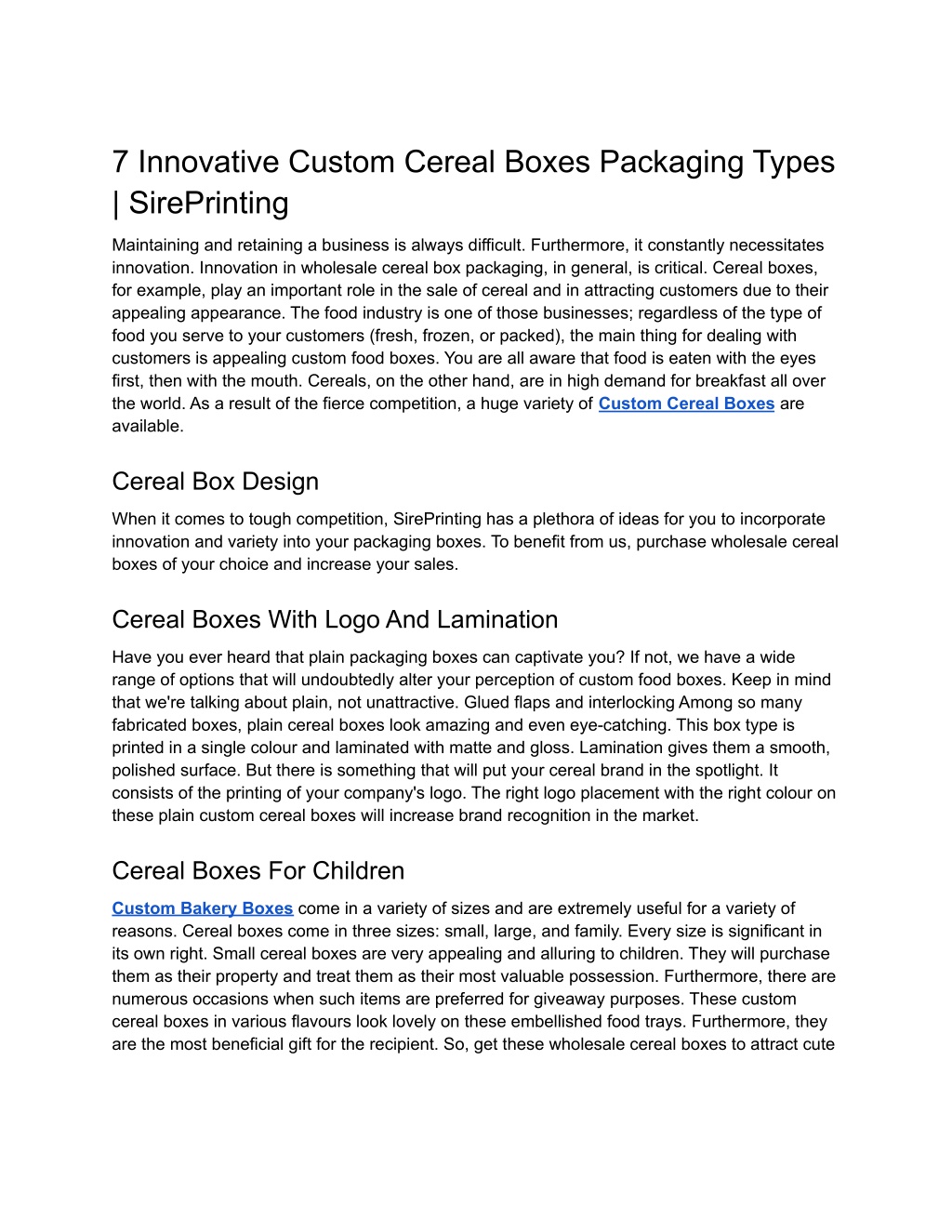 PPT - 7 Innovative Custom Cereal Boxes Packaging Types _ SirePrinting ...
