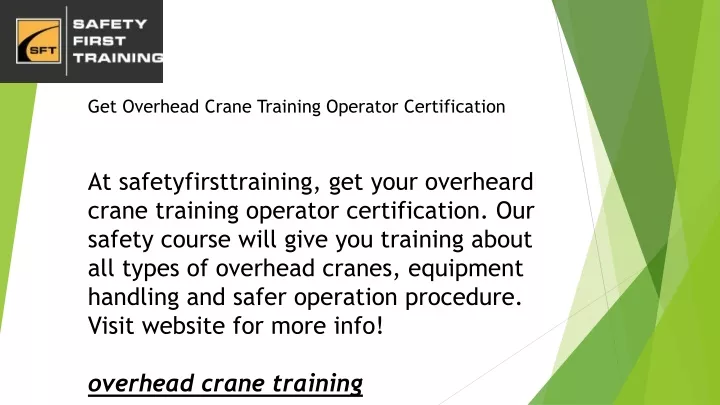 get overhead crane training operator certification