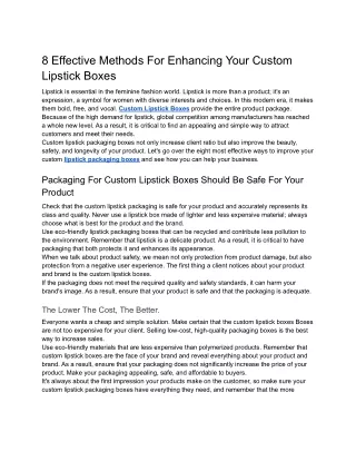 8 effective methods for enhancing your custom