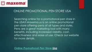 Online Promotional Pen Store Usa  Maxema.us
