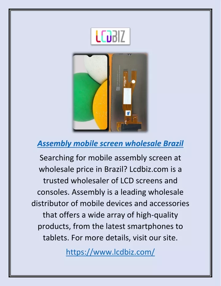 assembly mobile screen wholesale brazil