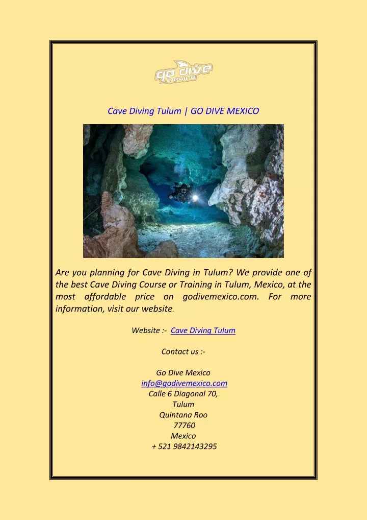 cave diving tulum go dive mexico