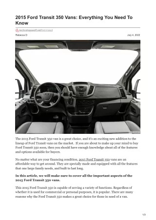 2015 ford transit 350 vans everything you need