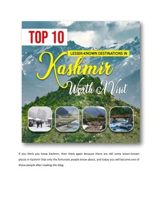 top 10 lesser-known destinations in kashmir worth a visit