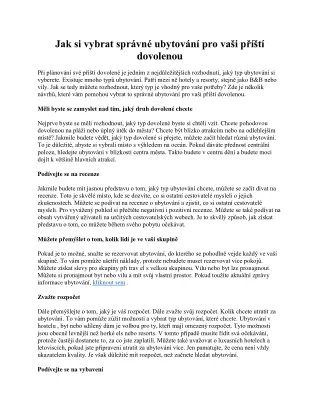 jak si vybrat spr vn ubytov