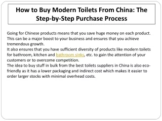 How to Buy Modern Toilets From China The Step-by-Step Purchase Process