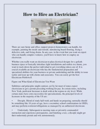 how to hire an electrician