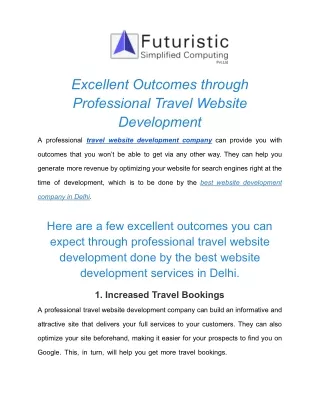 Excellent Outcomes through Professional Travel Website Development