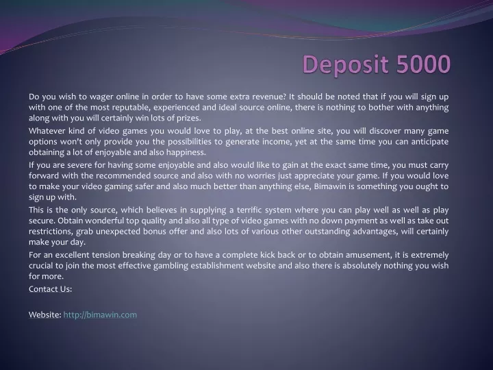 deposit 5000