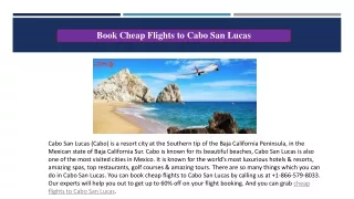 Book Cheap Flights to Cabo San Lucas  1-866-579-8033