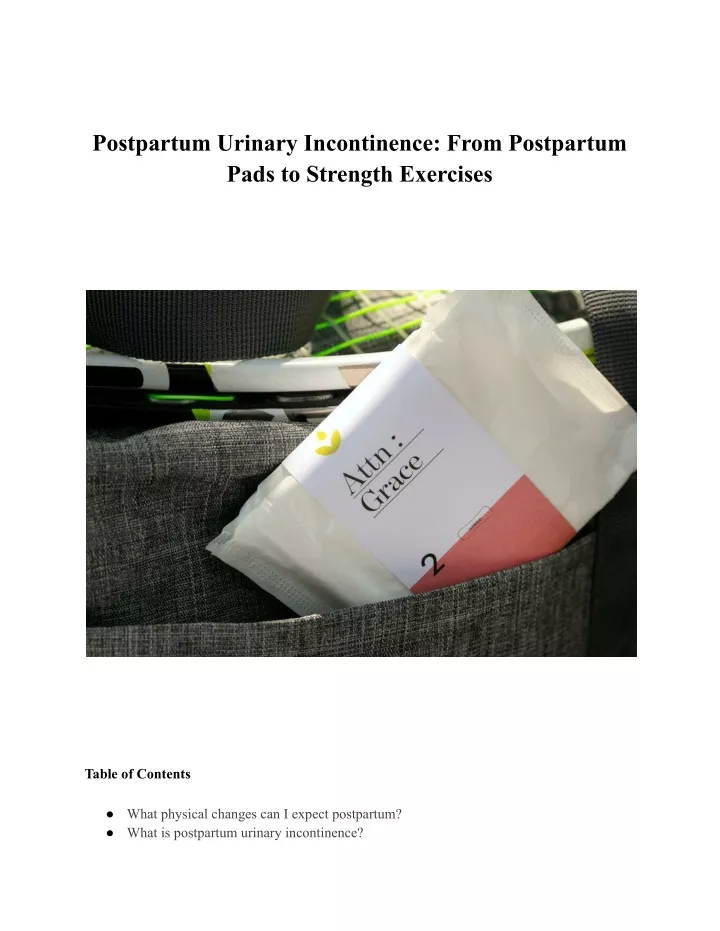 postpartum urinary incontinence from postpartum
