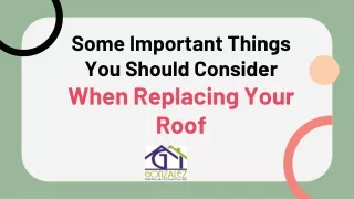 Some Important Things You Should Consider When Replacing Your Roof