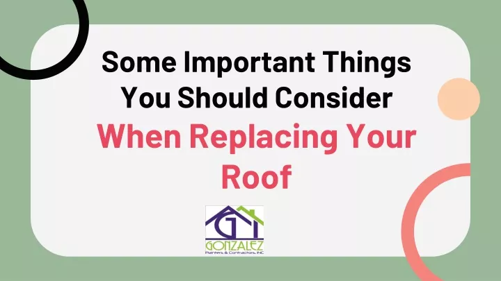 some important things you should consider when replacing your roof