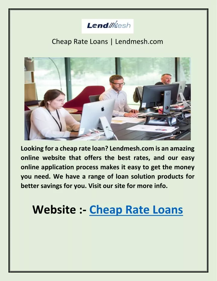 cheap rate loans lendmesh com