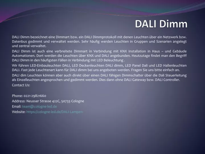 dali dimm