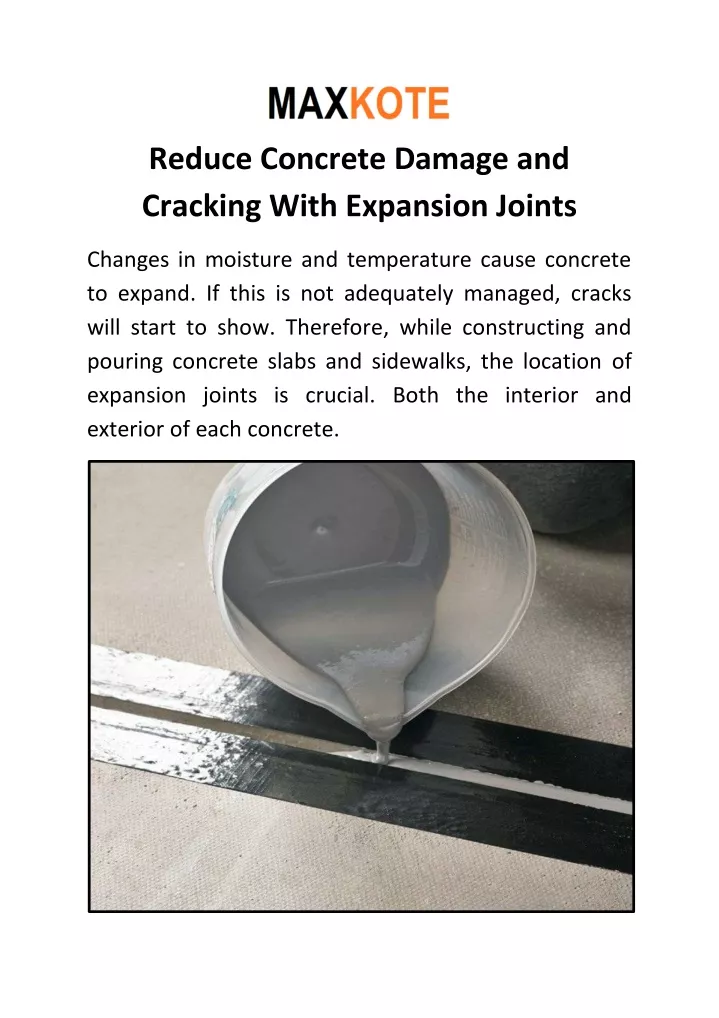 reduce concrete damage and cracking with