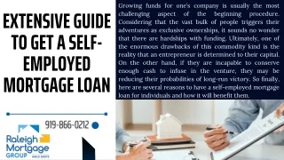 Extensive Guide To Get A Self-Employed Mortgage Loan