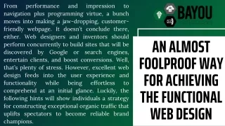 An Almost Foolproof Way For Achieving The Functional Web Design