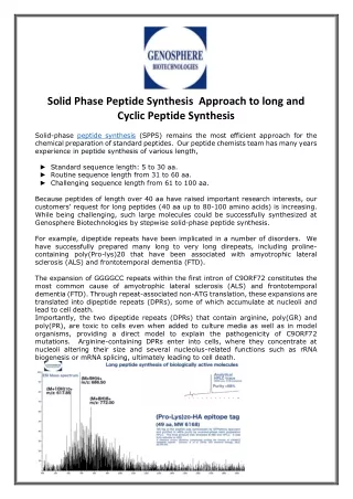 solid phase peptide synthesis approach to long