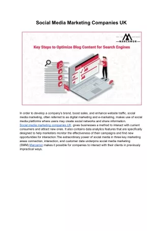 social media marketing companies uk