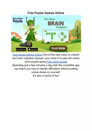 Free Puzzle Games Online