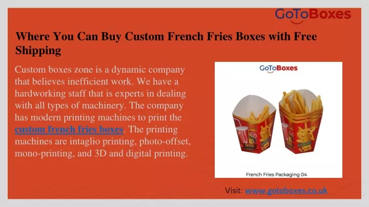 where you can buy custom french fries boxes with free shipping