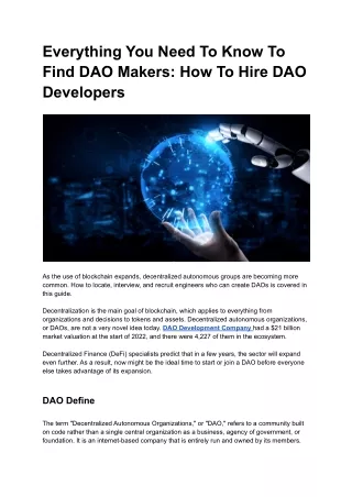 everything you need to know to find dao makers